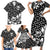 Skull Family Matching Short Sleeve Bodycon Dress and Hawaiian Shirt Cute Skull Fun and Floral - Wonder Print Shop