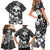 Skull Family Matching Short Sleeve Bodycon Dress and Hawaiian Shirt Cute Skull Fun and Floral - Wonder Print Shop