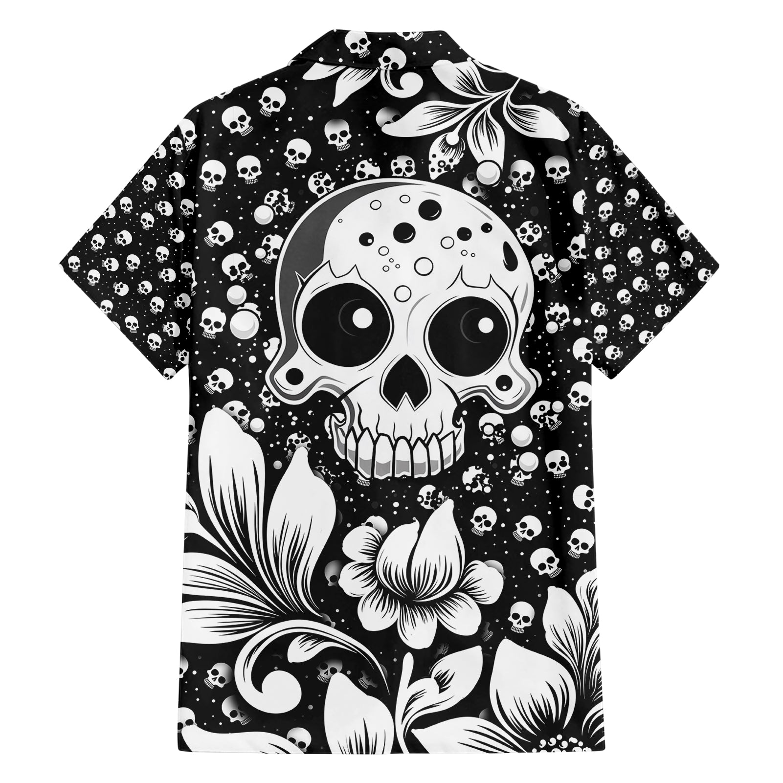 Skull Hawaiian Shirt Cute Skull Fun and Floral - Wonder Print Shop