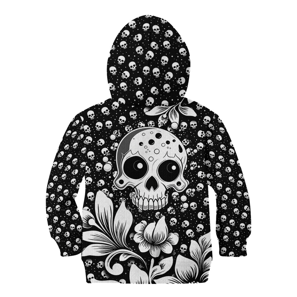 Skull Kid Hoodie Cute Skull Fun and Floral - Wonder Print Shop