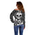 Skull Off Shoulder Sweater Cute Skull Fun and Floral - Wonder Print Shop