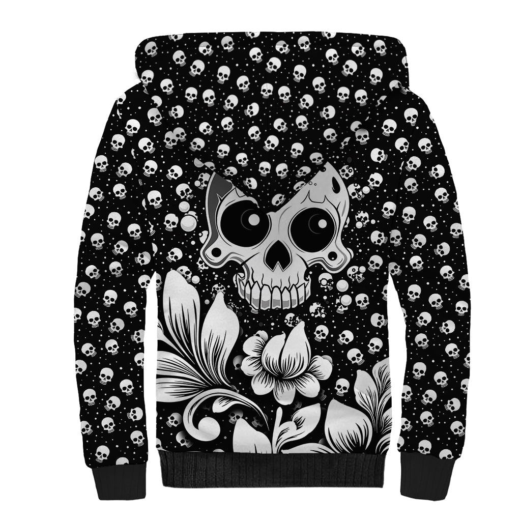 Skull Sherpa Hoodie Cute Skull Fun and Floral - Wonder Print Shop