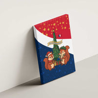 France Christmas Canvas Wall Art with Eiffel Tower Chipmunks Candy Canes and Starry Night Design - Wonder Print Shop