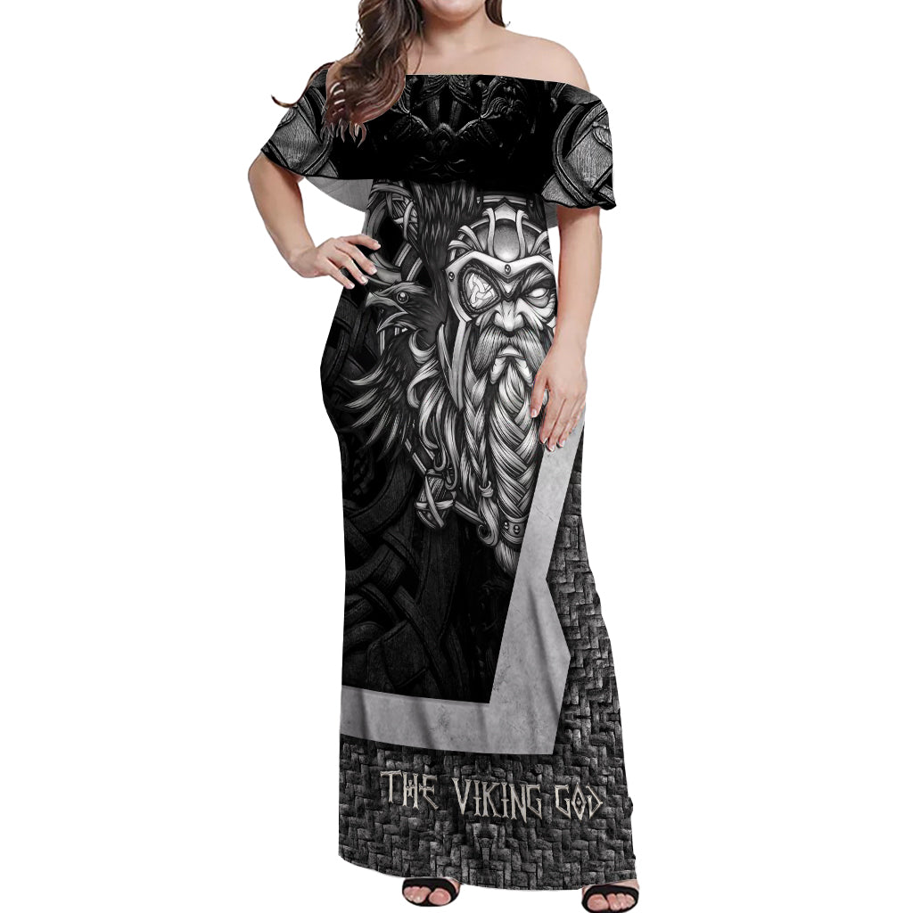 Odin The Viking God Off Shoulder Maxi Dress - Wonder Print Shop