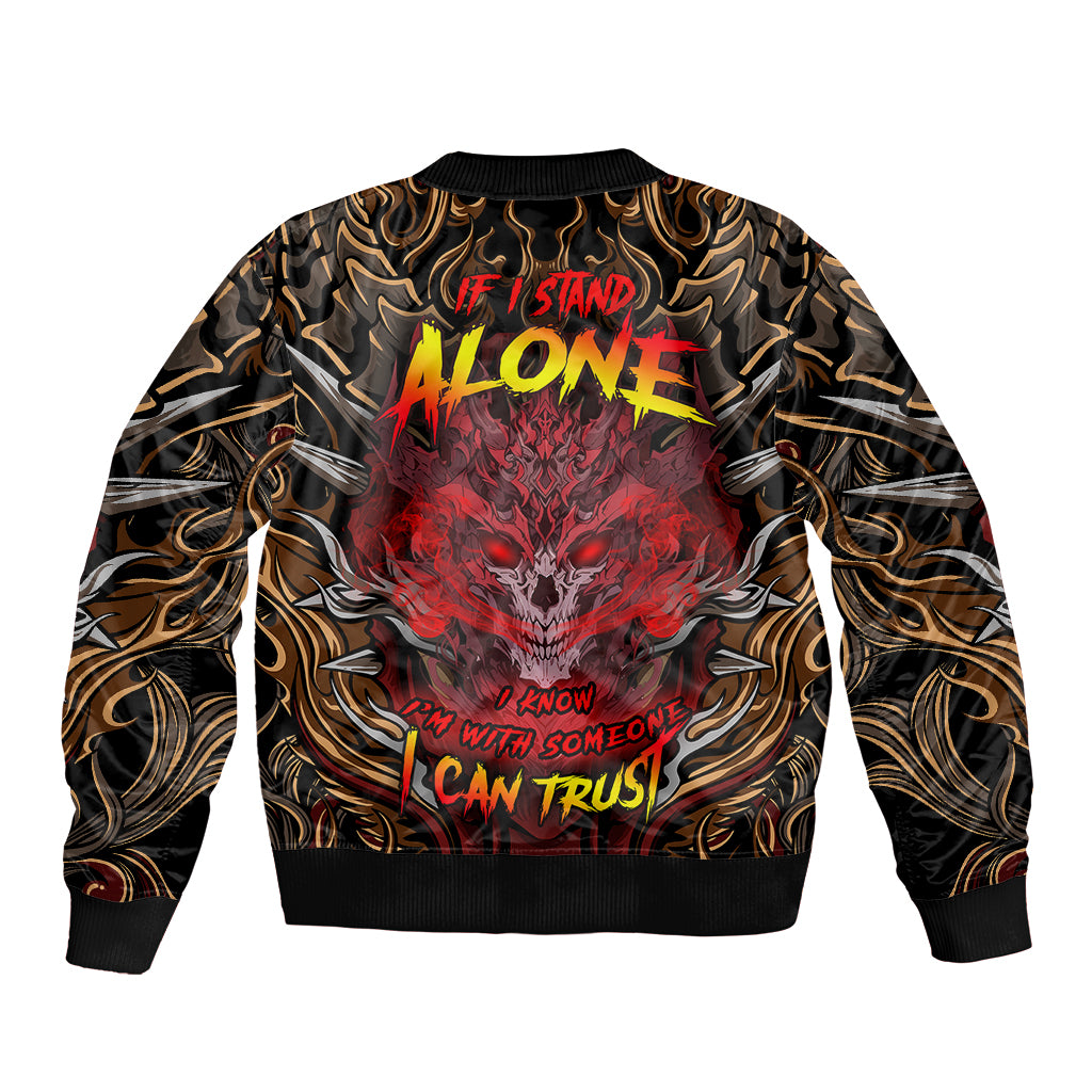 Multicolor bomber jacket with bold back graphic, flame swirls, ribbed cuffs