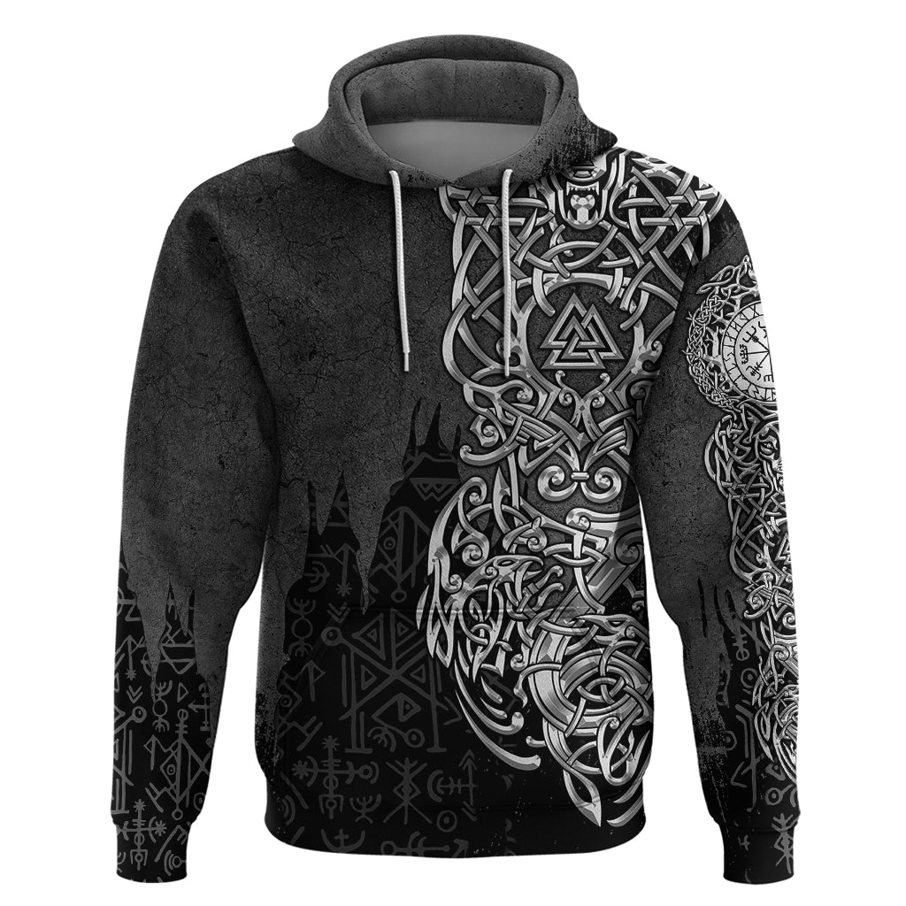 Viking Skoll and Hati Hoodie Chasing Eternity - Wonder Print Shop