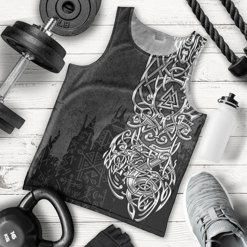 Viking Skoll and Hati Men Tank Top Chasing Eternity - Wonder Print Shop