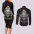 Viking Valhalla Couples Matching Long Sleeve Bodycon Dress and Long Sleeve Button Shirts Skull And Axe - Wonder Print Shop