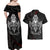 Viking Valhalla Couples Matching Off Shoulder Maxi Dress and Hawaiian Shirt Skull And Axe - Wonder Print Shop