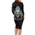 Viking Valhalla Family Matching Long Sleeve Bodycon Dress and Hawaiian Shirt Skull And Axe - Wonder Print Shop