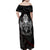 Viking Valhalla Family Matching Off Shoulder Maxi Dress and Hawaiian Shirt Skull And Axe - Wonder Print Shop