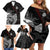 Viking Valhalla Family Matching Off Shoulder Short Dress and Hawaiian Shirt Skull And Axe - Wonder Print Shop