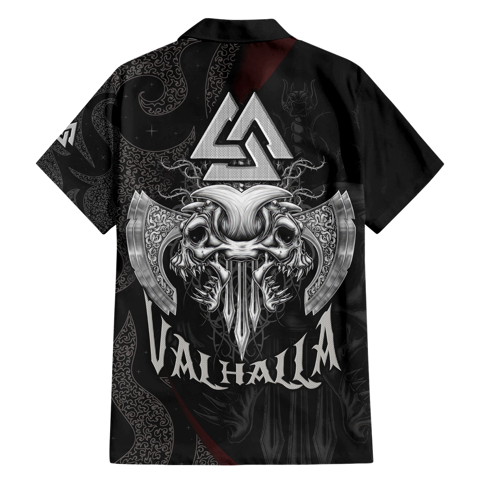 Viking Valhalla Hawaiian Shirt Skull And Axe - Wonder Print Shop