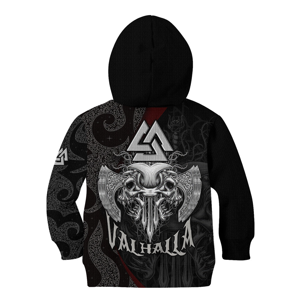 Viking Valhalla Kid Hoodie Skull And Axe - Wonder Print Shop