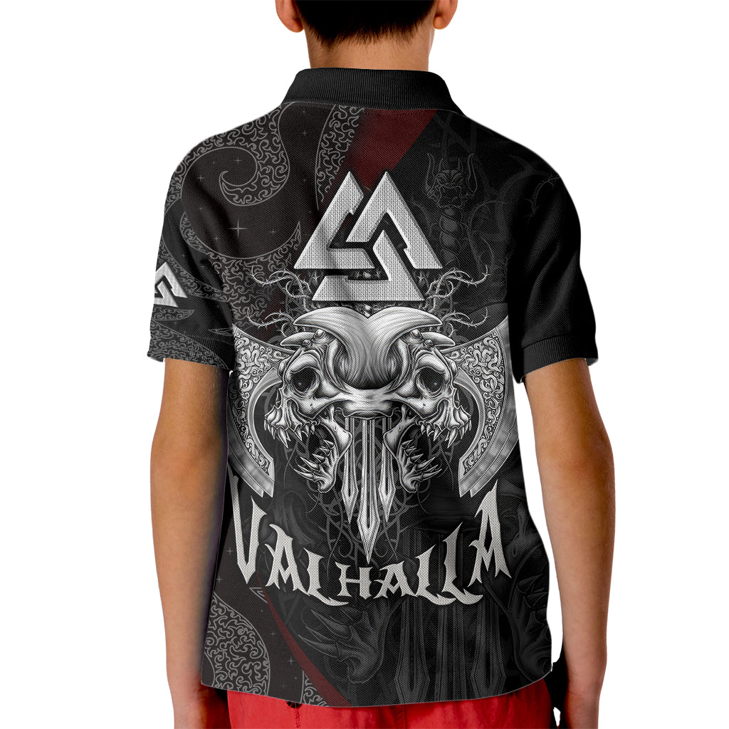 Viking Valhalla Kid Polo Shirt Skull And Axe - Wonder Print Shop