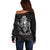 Viking Valhalla Off Shoulder Sweater Skull And Axe - Wonder Print Shop