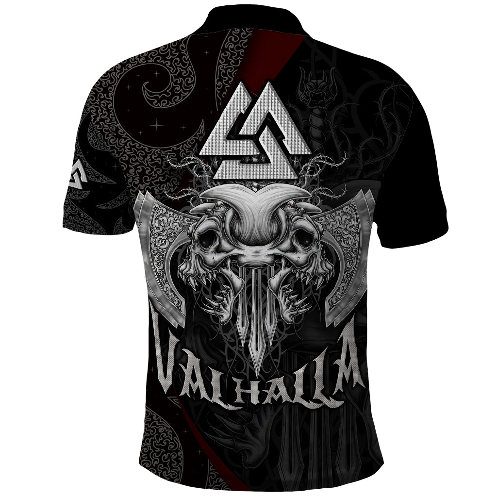 Viking Valhalla Polo Shirt Skull And Axe - Wonder Print Shop