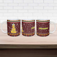 Merry Chickmas Christmas Ceramic Mug with Yellow Chickens Tree Design and Snowflake Pattern - Wonder Print Shop