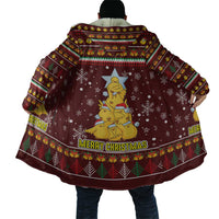Merry Chickmas Christmas Cloak with Yellow Chickens Tree Design and Snowflake Pattern - Wonder Print Shop