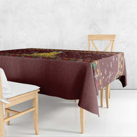 Merry Chickmas Christmas Tablecloth with Yellow Chickens Tree Design and Snowflake Pattern - Wonder Print Shop