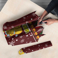 Merry Chickmas Christmas Umbrella with Yellow Chickens Tree Design and Snowflake Pattern - Wonder Print Shop