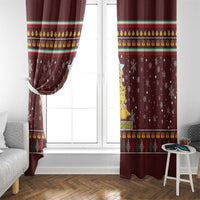 Merry Chickmas Christmas Window Curtain with Yellow Chickens Tree Design and Snowflake Pattern - Wonder Print Shop