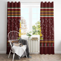 Merry Chickmas Christmas Window Curtain with Yellow Chickens Tree Design and Snowflake Pattern - Wonder Print Shop