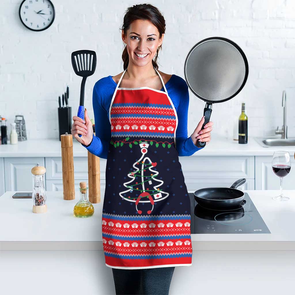 Merry Christmas Nurse Apron Stethoscope Tree Nurses and Medical Workers - Wonder Print Shop