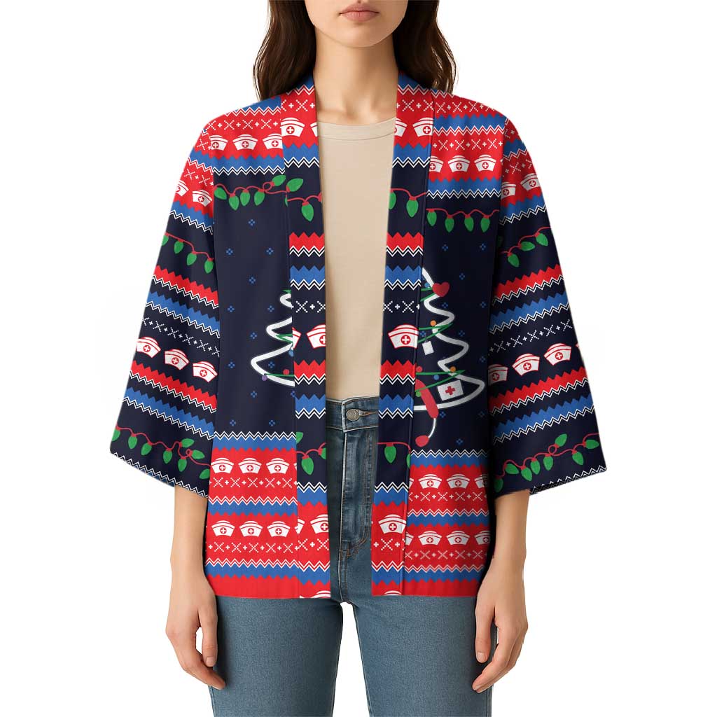 Merry Christmas Nurse Kimono Stethoscope Tree Nurses and Medical Workers - Wonder Print Shop