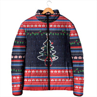 Merry Christmas Nurse Padded Jacket Stethoscope Tree Nurses and Medical Workers - Wonder Print Shop