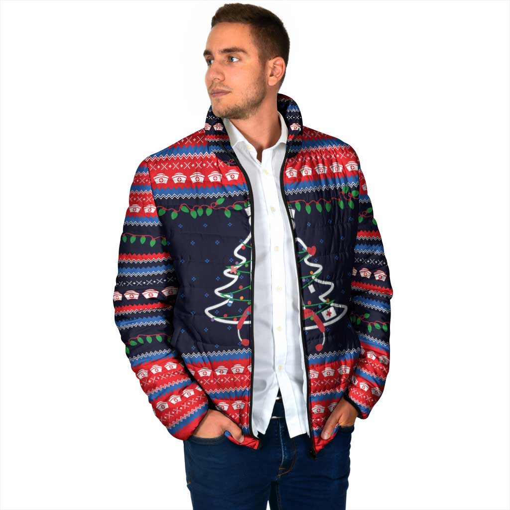 Merry Christmas Nurse Padded Jacket Stethoscope Tree Nurses and Medical Workers - Wonder Print Shop