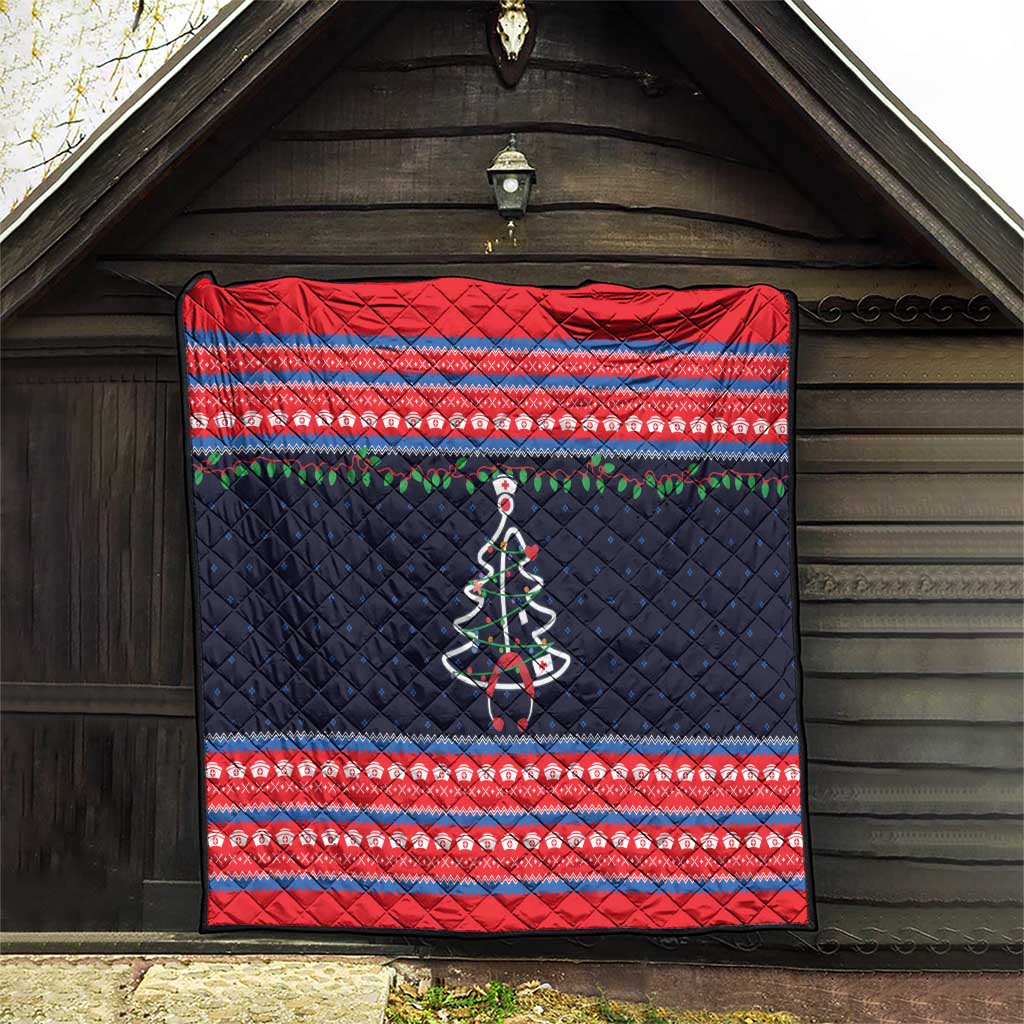 Merry Christmas Nurse Quilt Stethoscope Tree Nurses and Medical Workers - Wonder Print Shop
