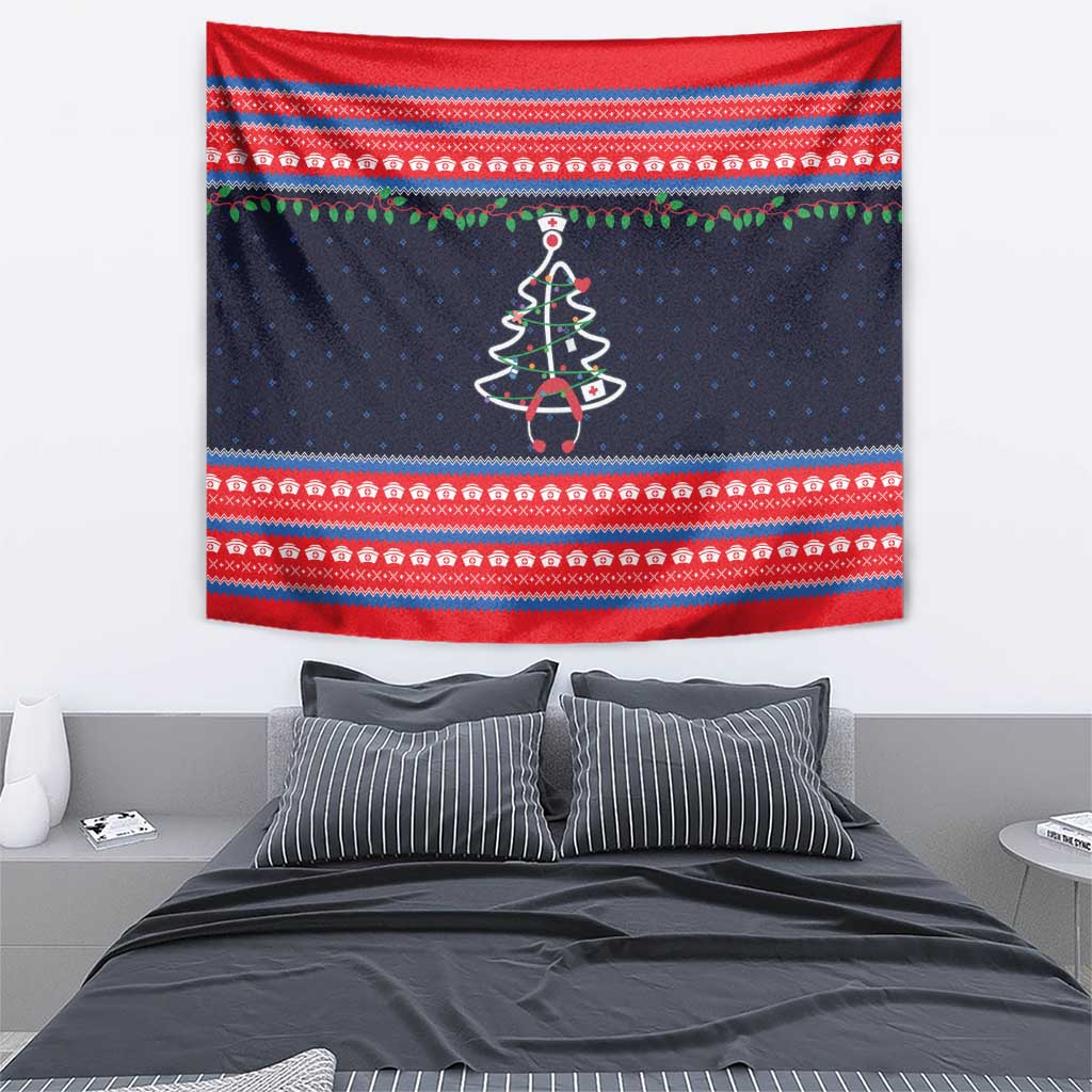 Merry Christmas Nurse Tapestry Stethoscope Tree Nurses and Medical Workers - Wonder Print Shop