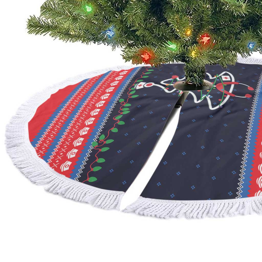 Merry Christmas Nurse Tree Skirt Stethoscope Tree Nurses and Medical Workers - Wonder Print Shop