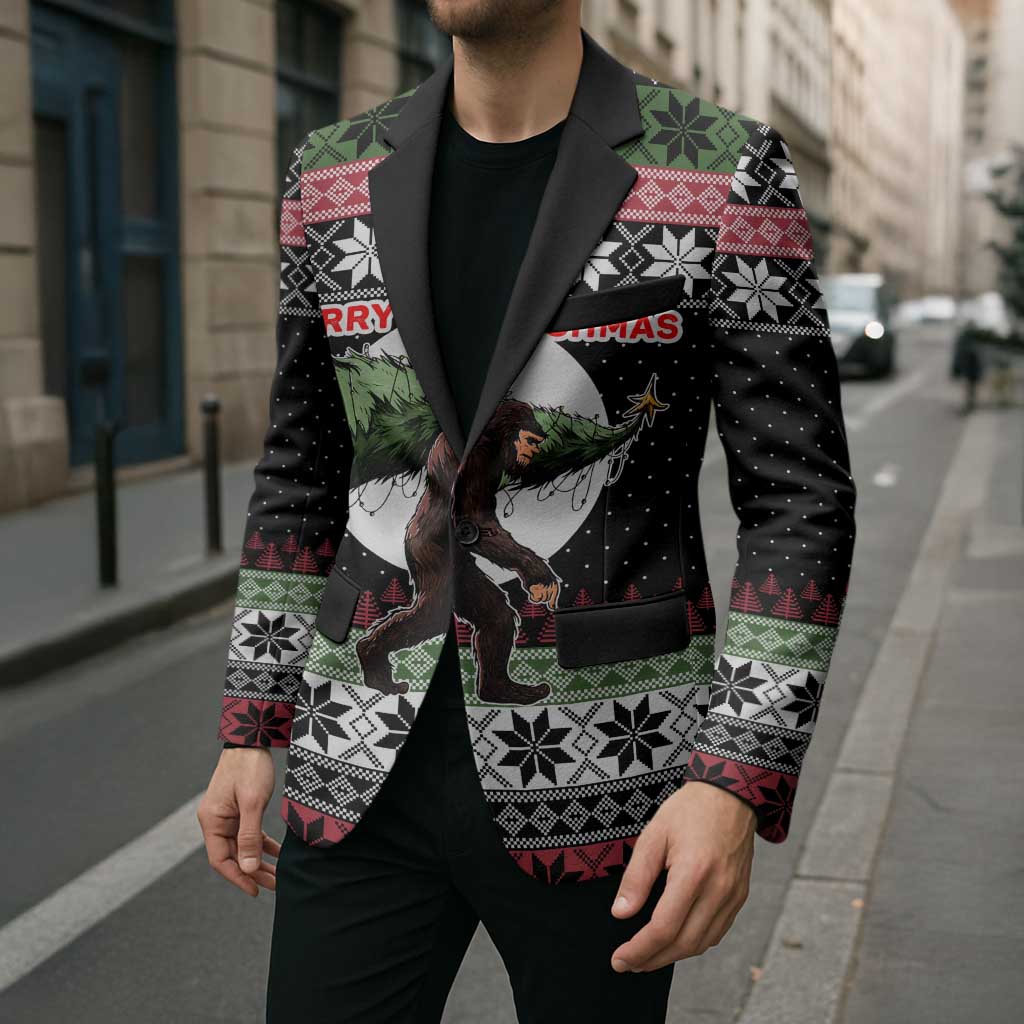 Funny Bigfoot Christmas Blazer Xmas Holiday Patterns - Wonder Print Shop