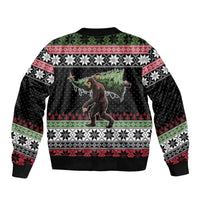 Funny Bigfoot Christmas Bomber Jacket Xmas Holiday Patterns - Wonder Print Shop