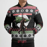 Funny Bigfoot Christmas Bomber Puffer Jacket Xmas Holiday Patterns - Wonder Print Shop