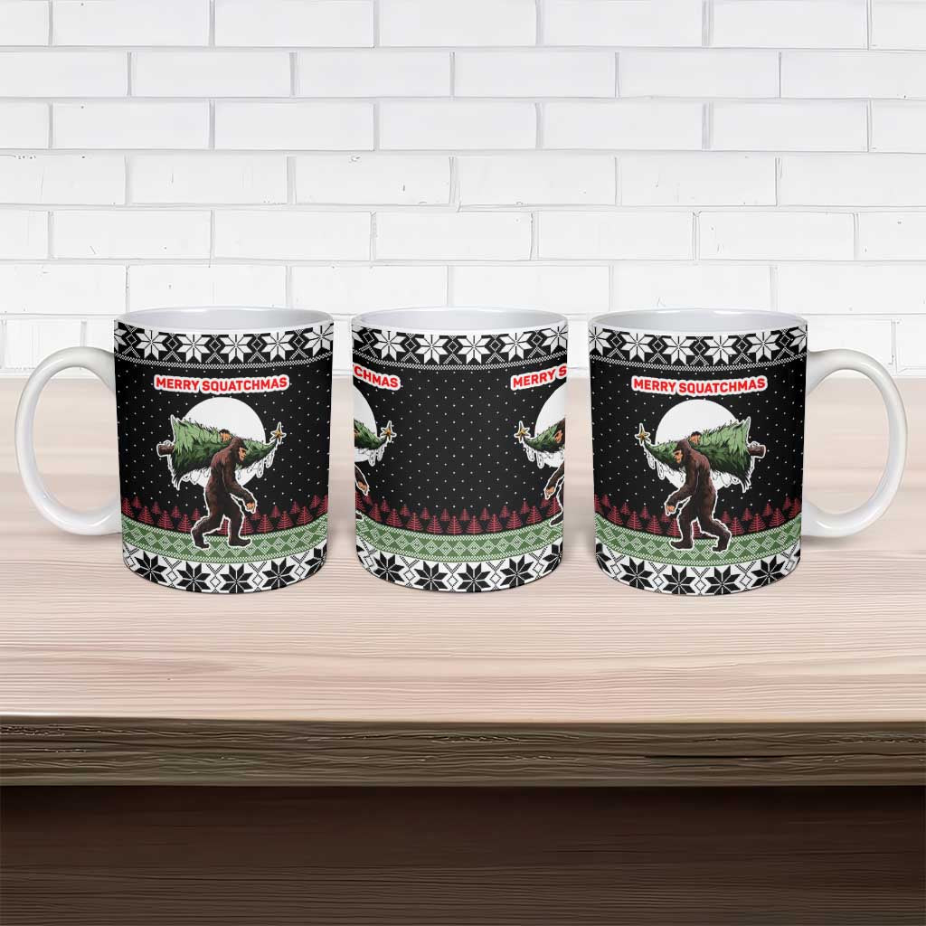 Funny Bigfoot Christmas Ceramic Mug Xmas Holiday Patterns - Wonder Print Shop