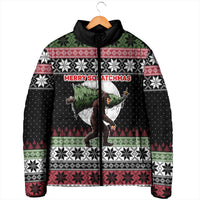 Funny Bigfoot Christmas Padded Jacket Xmas Holiday Patterns - Wonder Print Shop