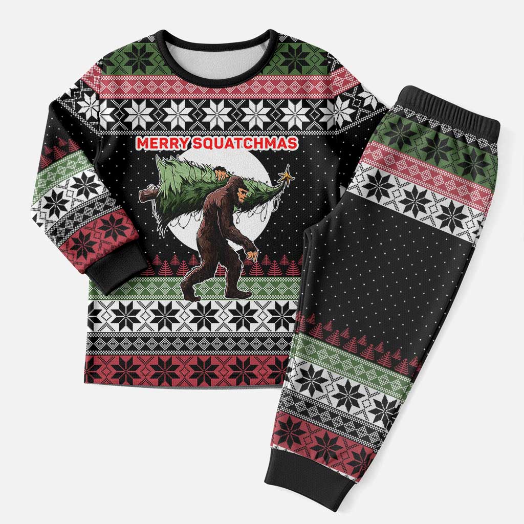Funny Bigfoot Christmas Pajama Set Xmas Holiday Patterns - Wonder Print Shop