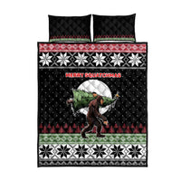 Funny Bigfoot Christmas Quilt Bed Set Xmas Holiday Patterns - Wonder Print Shop