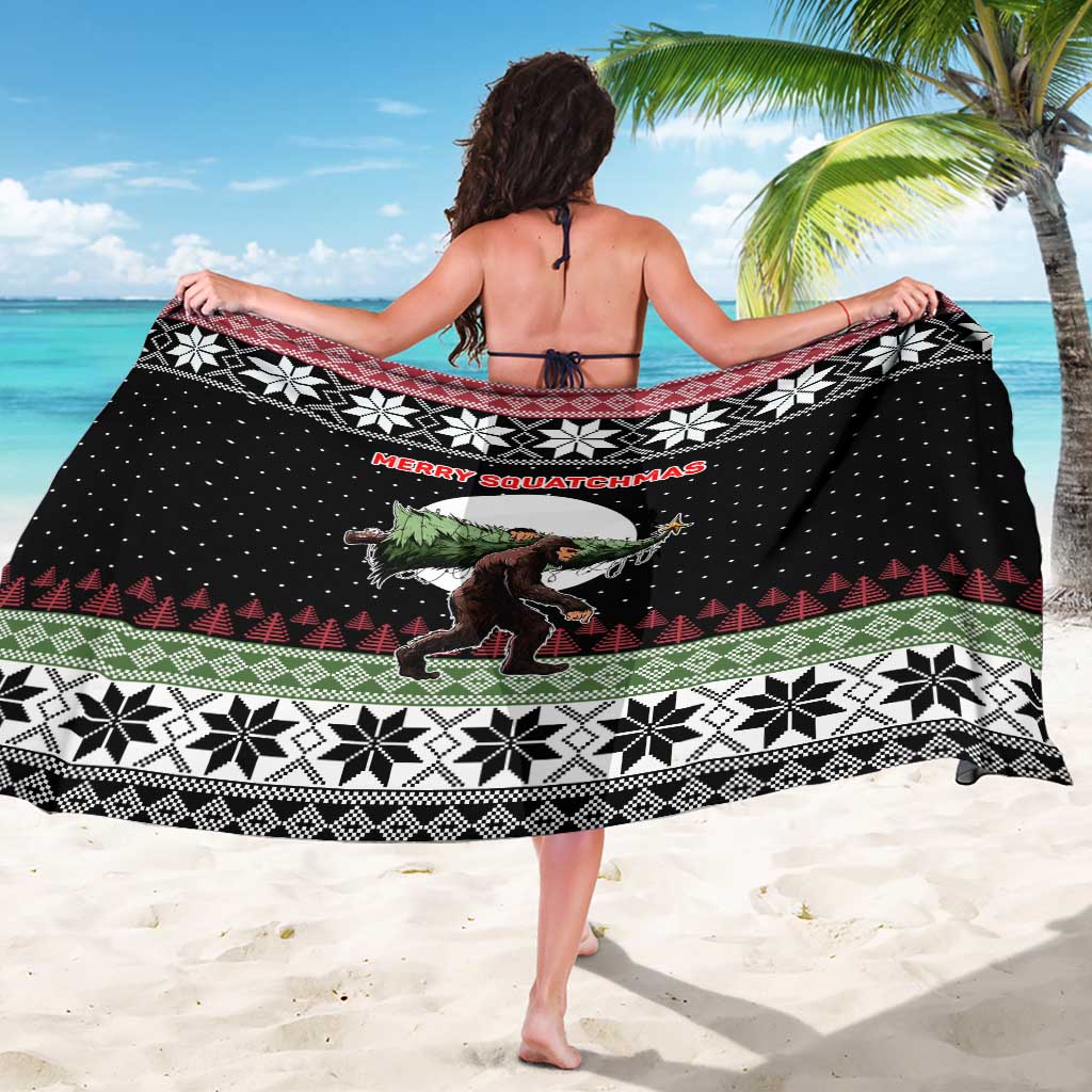 Funny Bigfoot Christmas Sarong Xmas Holiday Patterns - Wonder Print Shop