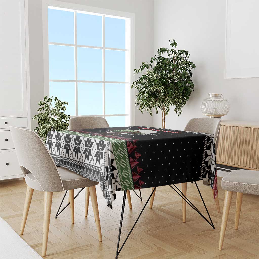 Funny Bigfoot Christmas Tablecloth Xmas Holiday Patterns - Wonder Print Shop