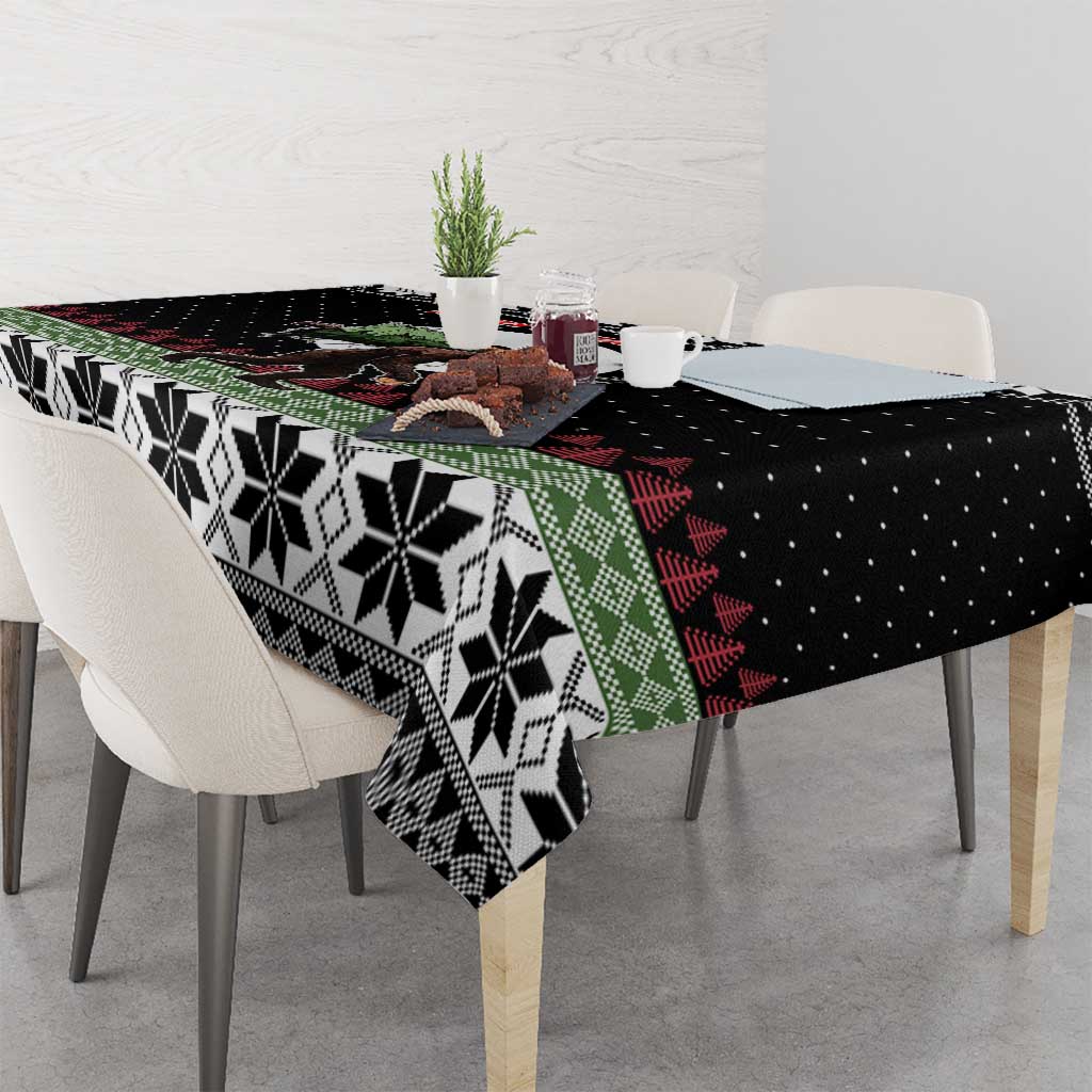 Funny Bigfoot Christmas Tablecloth Xmas Holiday Patterns - Wonder Print Shop