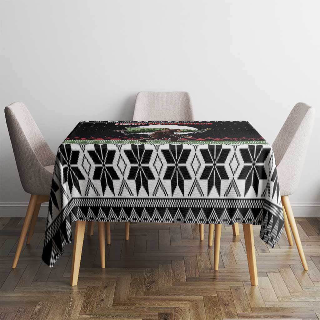 Funny Bigfoot Christmas Tablecloth Xmas Holiday Patterns - Wonder Print Shop