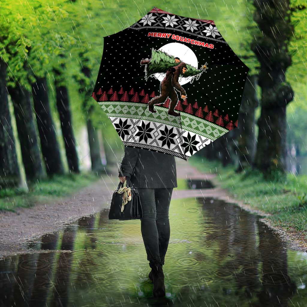 Funny Bigfoot Christmas Umbrella Xmas Holiday Patterns - Wonder Print Shop