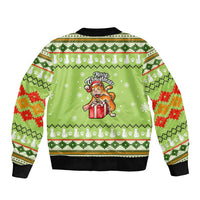 Funny Cat Merry Christmas Bomber Jacket Xmas Holiday Patterns - Wonder Print Shop