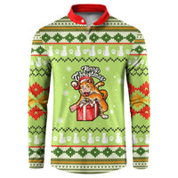 Funny Cat Merry Christmas Button Sweatshirt Xmas Holiday Patterns - Wonder Print Shop