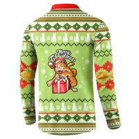 Funny Cat Merry Christmas Button Sweatshirt Xmas Holiday Patterns - Wonder Print Shop