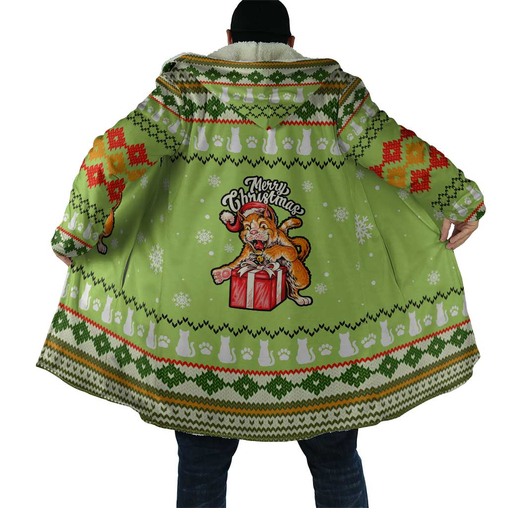 Funny Cat Merry Christmas Cloak Xmas Holiday Patterns - Wonder Print Shop